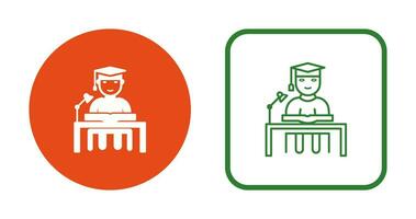 Unique Studying on Desk Vector Icon