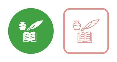 Unique Quill and Book Vector Icon