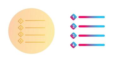 Unique Numbered list Vector Icon