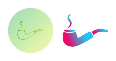 Unique Lit Smoking Pipe Vector Icon