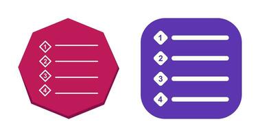 Unique Numbered list Vector Icon