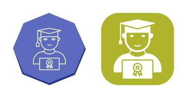 Unique Student Holding Degree Vector Icon