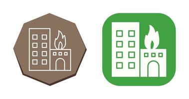 Unique Burning Building Vector Icon