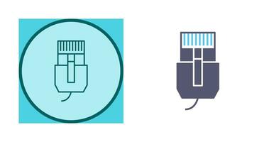 icono de vector de cable de internet único