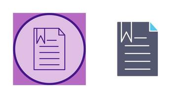 Unique Bookmarked Document Vector Icon