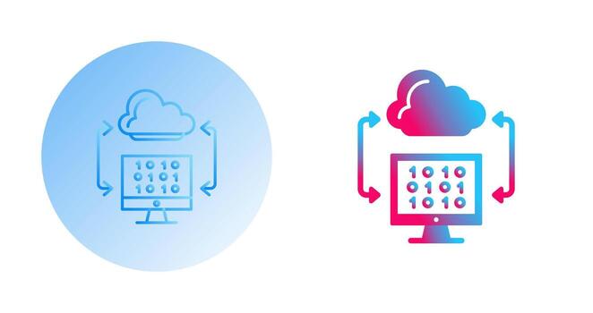 icono de vector de codificación de nube