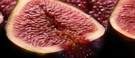 Detailed macro shot of a figs surface. AI Generative photo