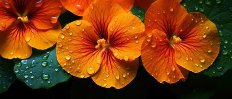 Striking macro capture of a Nasturtium flower. AI Generative photo