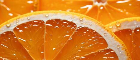 Macro shot of fresh orange segments. AI Generative photo