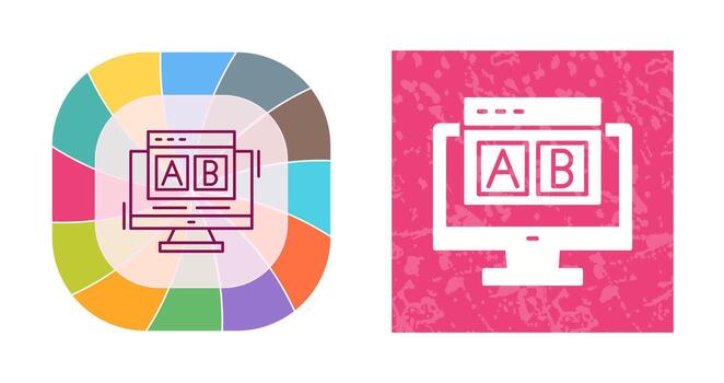 icono de vector de prueba ab