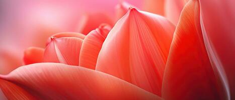 Macro beauty of a single tulip. AI Generative photo