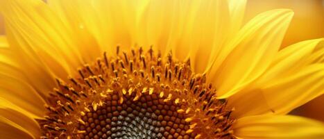 Close-up view of sunflower texture. AI Generative photo