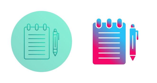 icono de vector de bloc de notas
