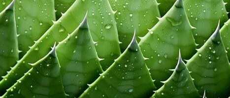 Macro shot of aloe vera. AI Generative photo