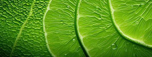 Juicy slices of lime with drops of juice. AI Generative photo