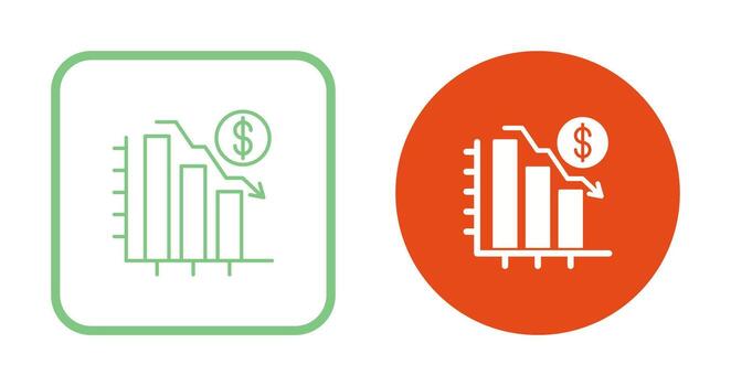 gráfico abajo vector icono