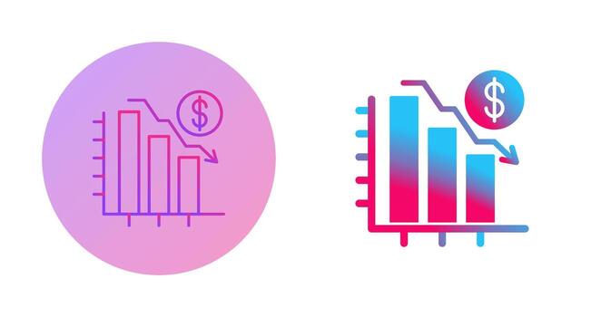 gráfico abajo vector icono
