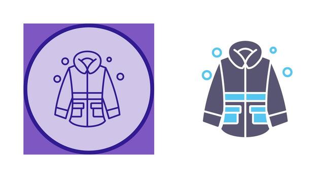 icono de vector de chaqueta de invierno