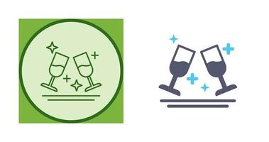 Two Glasses Romantic Vector Icon