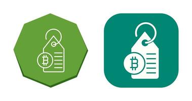 Bitcoin Label Tag Vector Icon