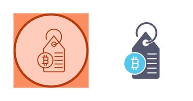 Bitcoin Label Tag Vector Icon