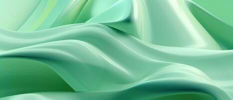 Aesthetically pleasing light green 3D geometric forms. AI Generative photo