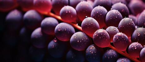 Macro capture of whole grapes. AI Generative photo