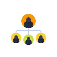 Hierarchy icon on white, flat vector