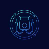 multitester or multimeter icon, linear design vector