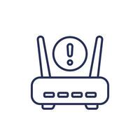 router, modem error or warning line icon vector