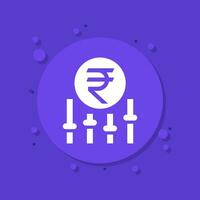 dinámica fijación de precios icono con rupia vector