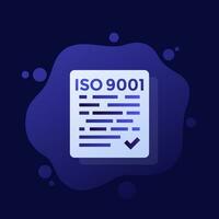 ISO 9001 standard icon, vector design