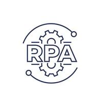 RPA line icon, robotic process automation vector