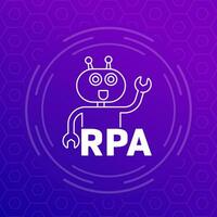 rpa larva del moscardón icono, robótico proceso automatización vector