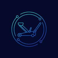 hydraulic car jack icon, linear design vector