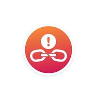 Broken chain link, disconnect vector icon
