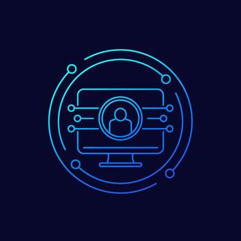 cuenta, usuario datos icono, lineal diseño vector