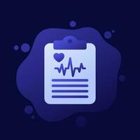 cardiogram, heart diagnosis report vector design