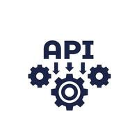 API icon on white, vector