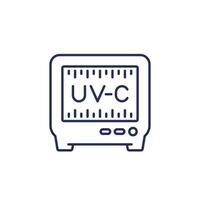 uv-c desinfectante línea icono en blanco vector