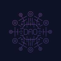 DAO, Decentralized Autonomous Organisation, line vector design