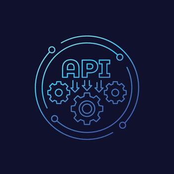 API icon for apps and web, linear design vector