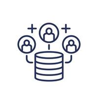 Userbase line icon with users vector
