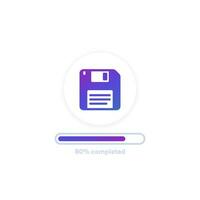 backup or copy files vector design with progress bar for apps and web