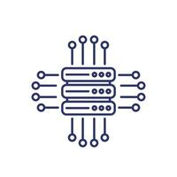 mainframe, server or hosting service line icon vector