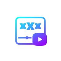 xxx vídeo icono en blanco vector