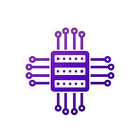 mainframe, server or hosting service icon vector