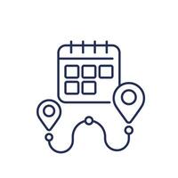 delivery schedule, calendar line icon vector