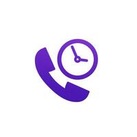 call duration icon on white vector