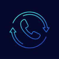 request phone call, callback line vector icon